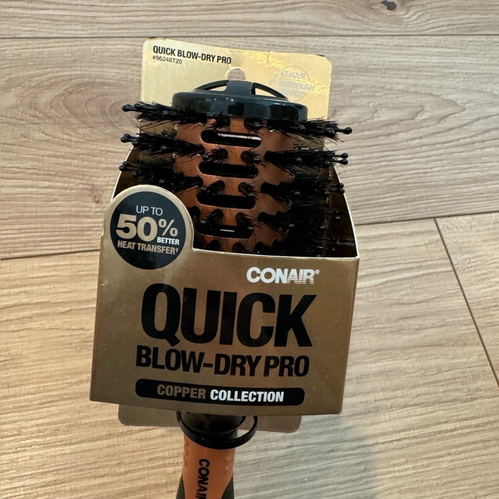 NWT Conair Quick Blow-Dry Pro Copper Hair Brush - Picture 3 of 8